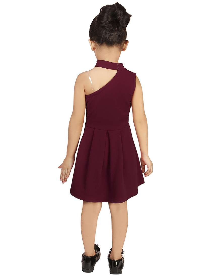 girls asymmetric neck sleeveless frock - 20451367 -  Standard Image - 2