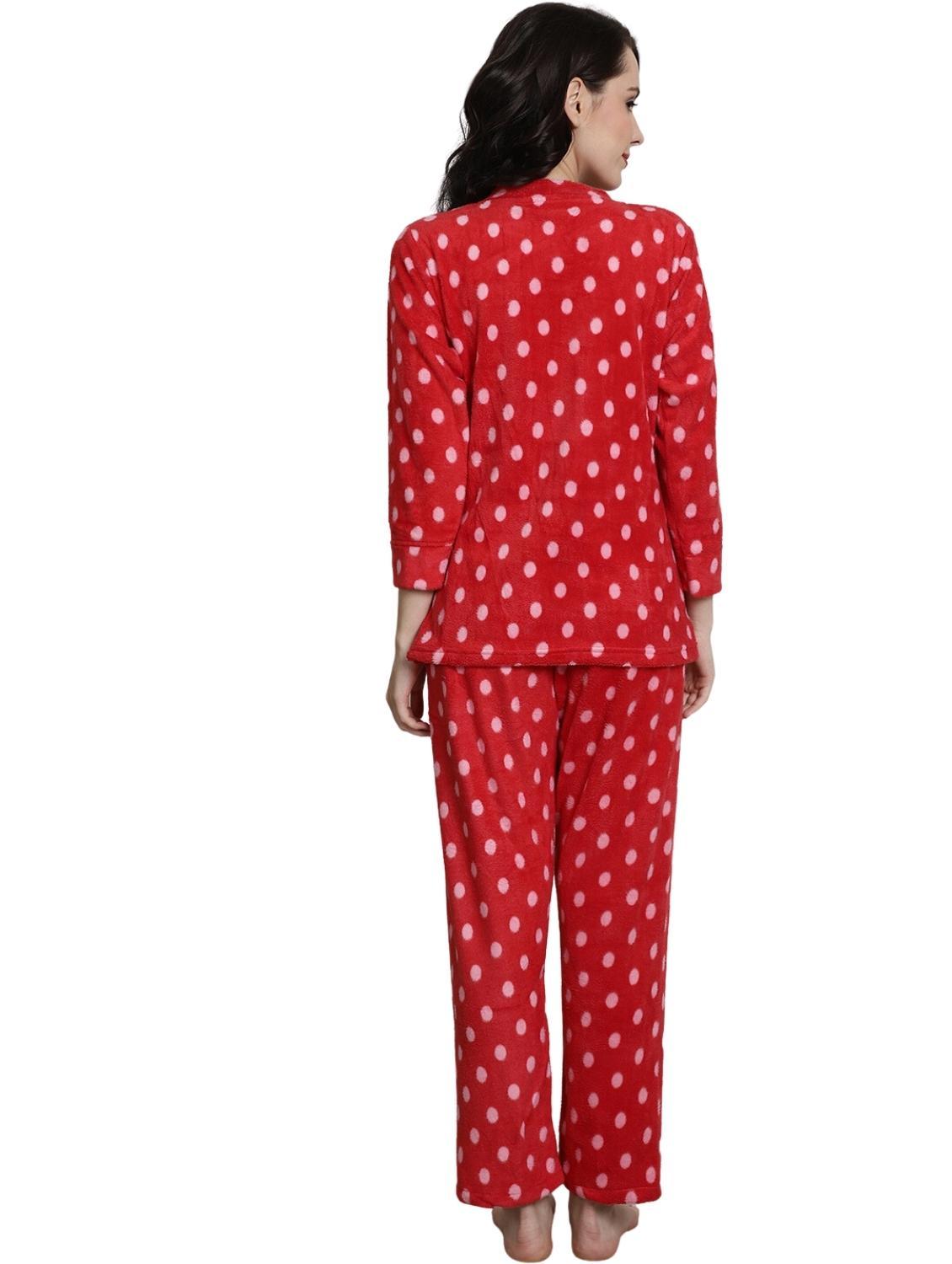 red polka dots pyjama nightwear set - 20451396 - Standard Image - 2