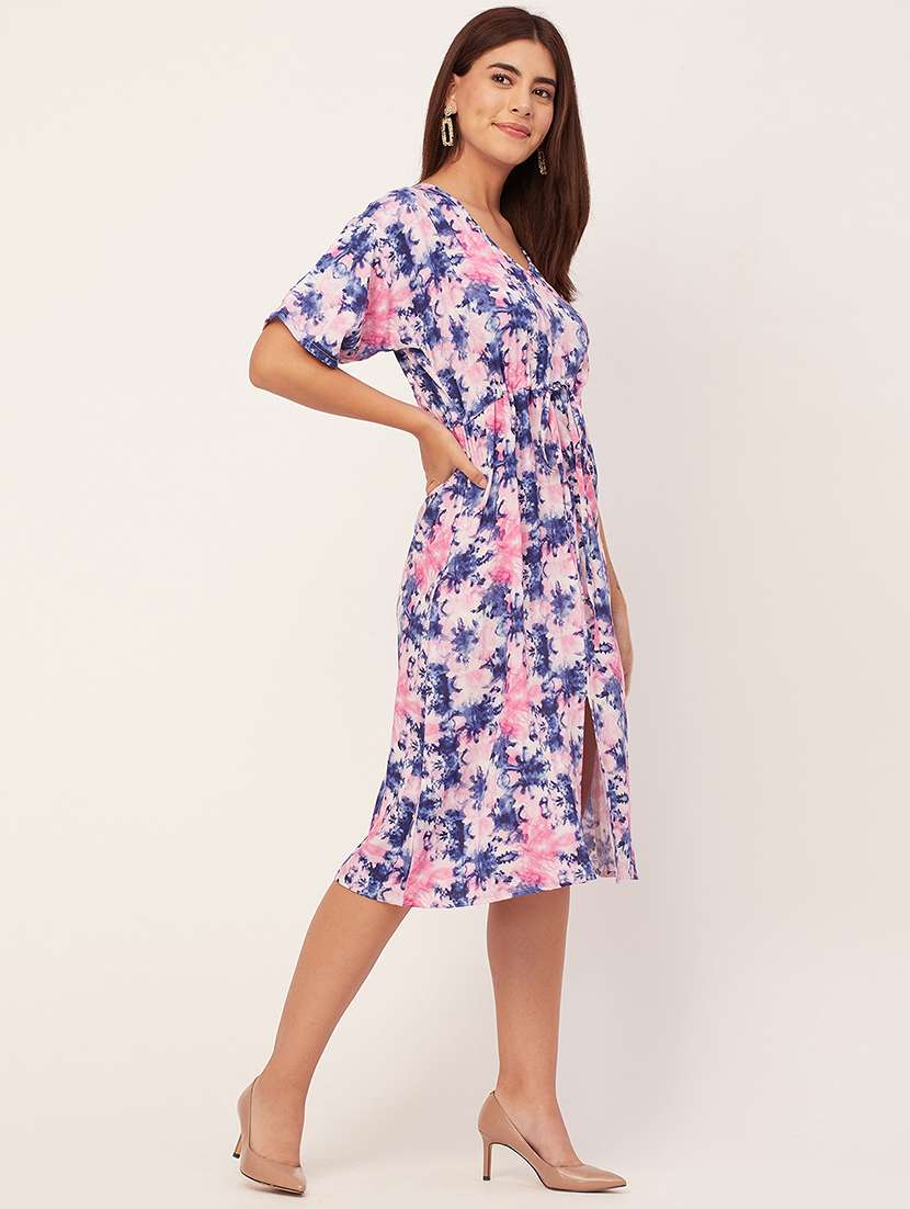 pink abstract printed a-line dress - 20451551 -  Standard Image - 2