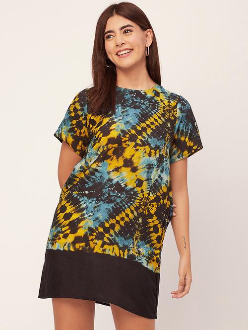 multi color tie & dye t-shirt dress - 20451555 -  Standard Image - 0