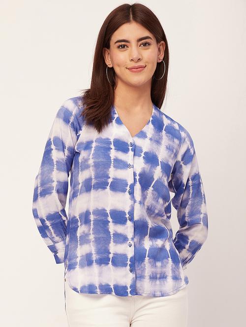 blue tie & dye regular shirt - 20451558 - Standard Image - 0