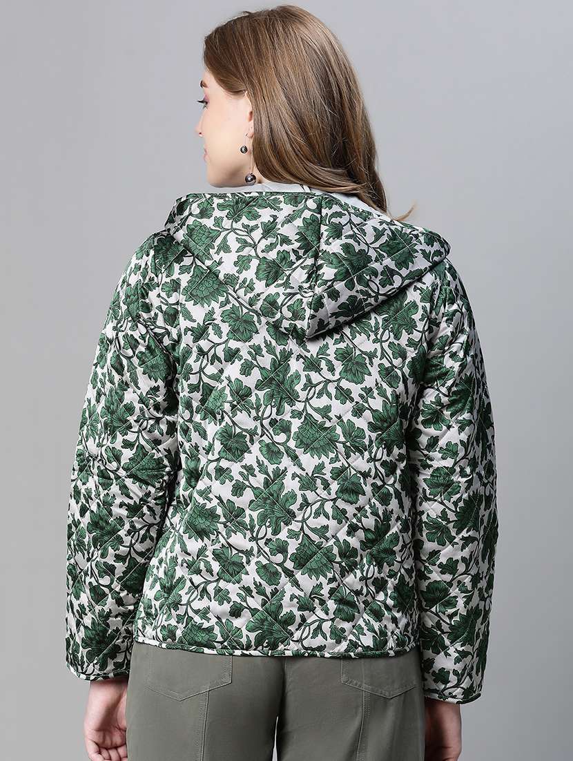 women floral long sleeve quilted jacket  - 20458020 -  Standard Image - 2