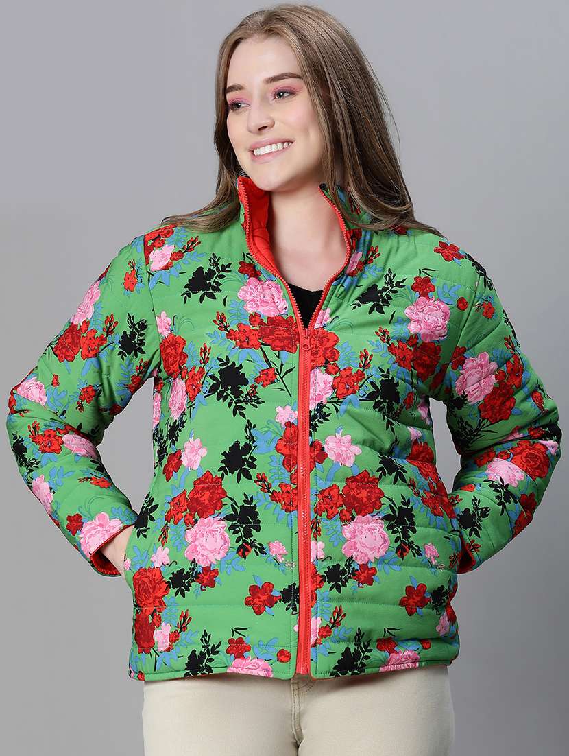 women multi color polyester regular jacket