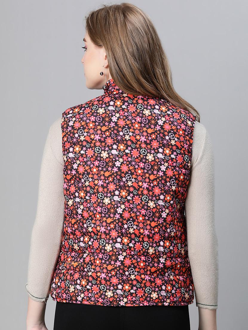 women multi colored polyester reversible jacket - 20458026 - Standard Image - 2