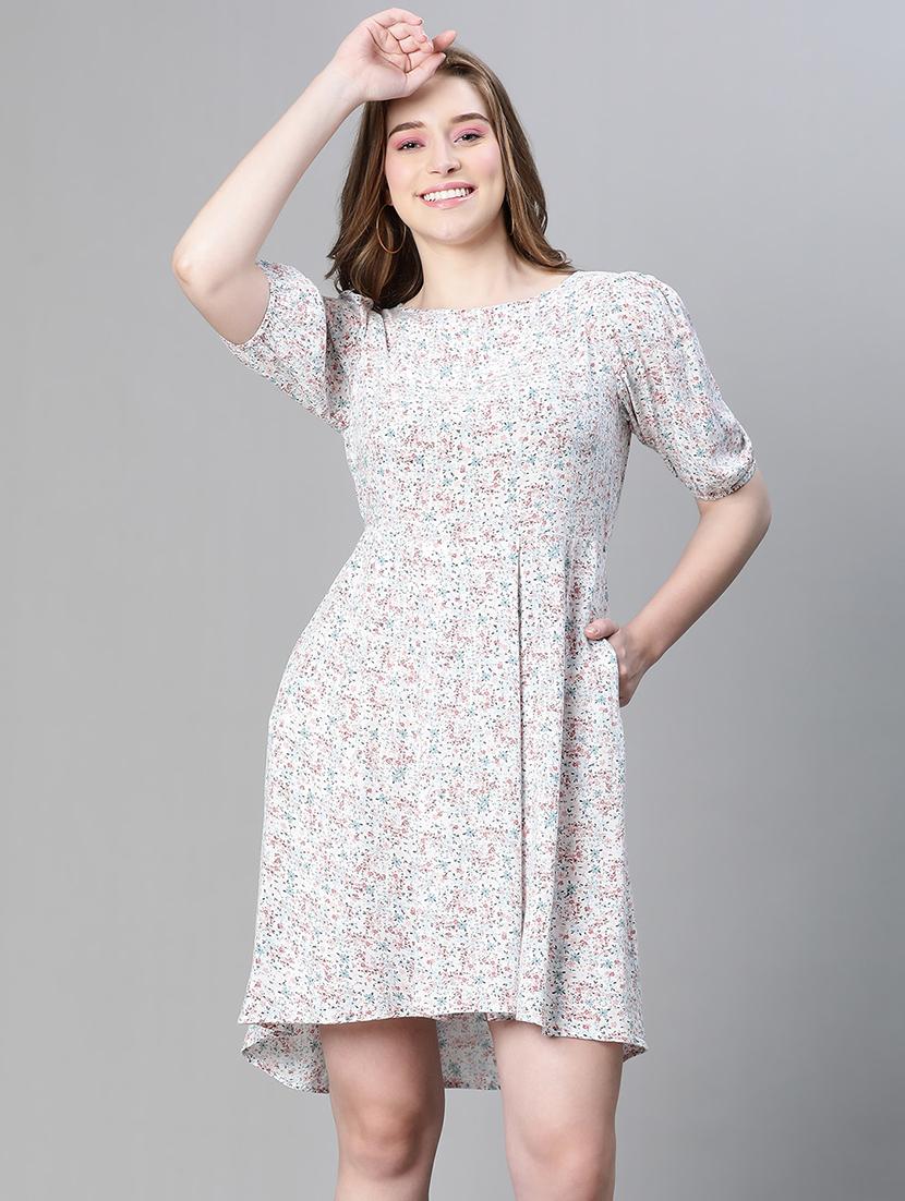 white floral print high low dress - 20458059 - Zoom Image - 0