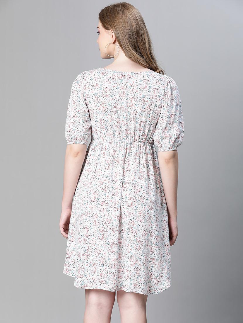 white floral print high low dress - 20458059 - Standard Image - 2