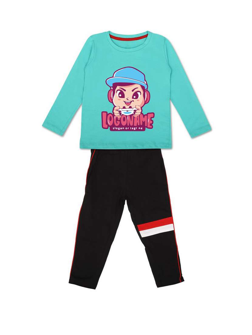 boys graphic print pyjama nightwear set