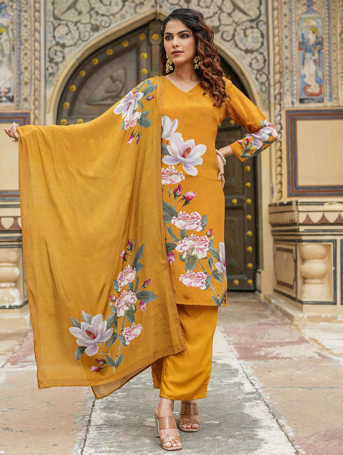 mustard long sleeve suit set set