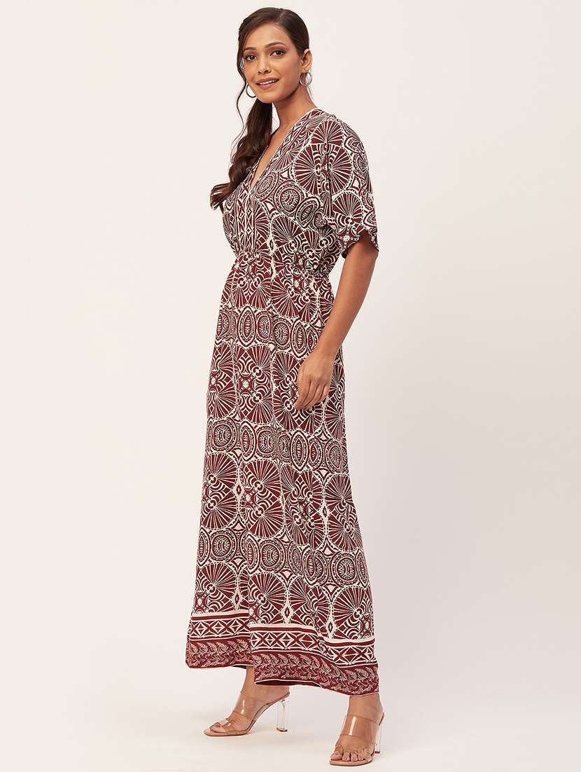 Brown Printed Full Lengtrh Jumpsuit - 20458247 -  Standard Image - 2