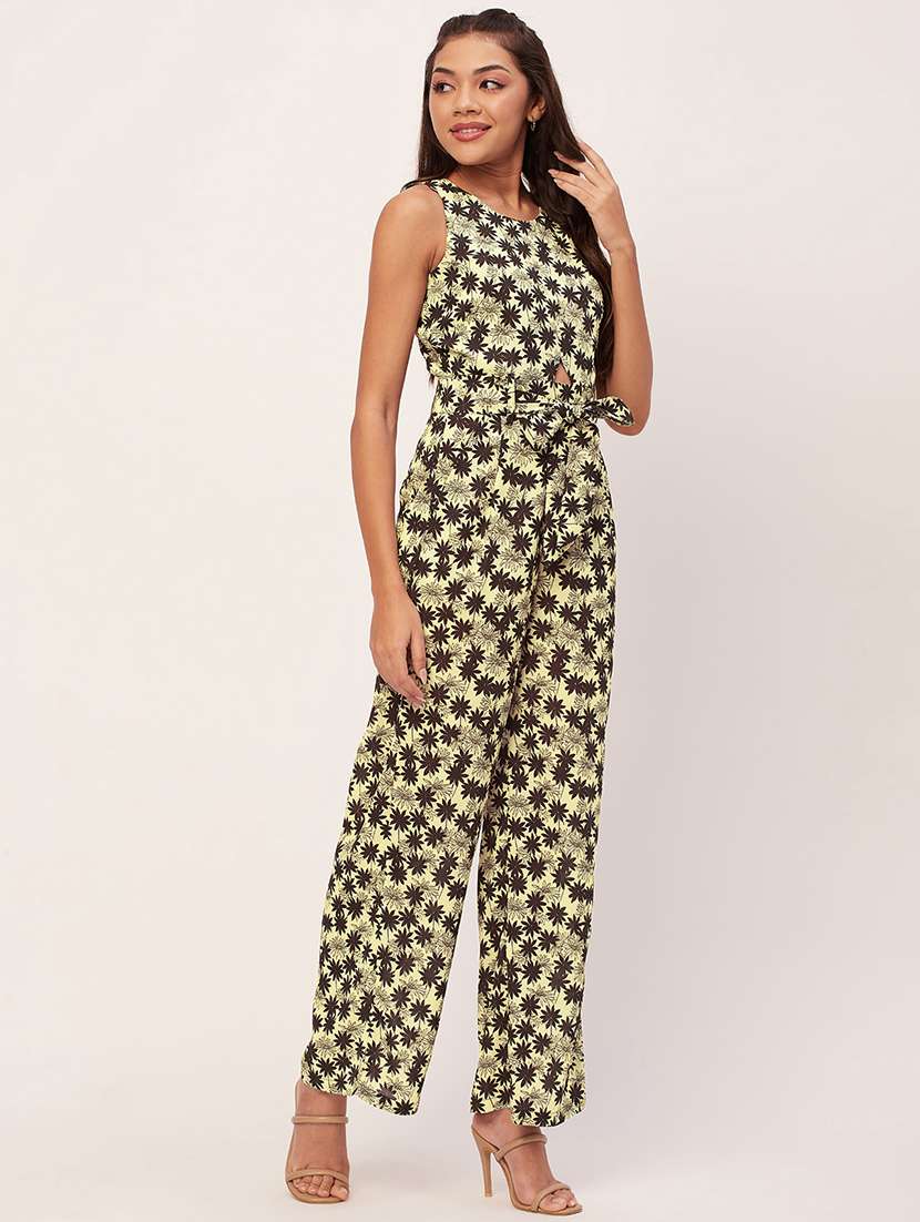 beige printed full length jumpsuit - 20458252 -  Standard Image - 2