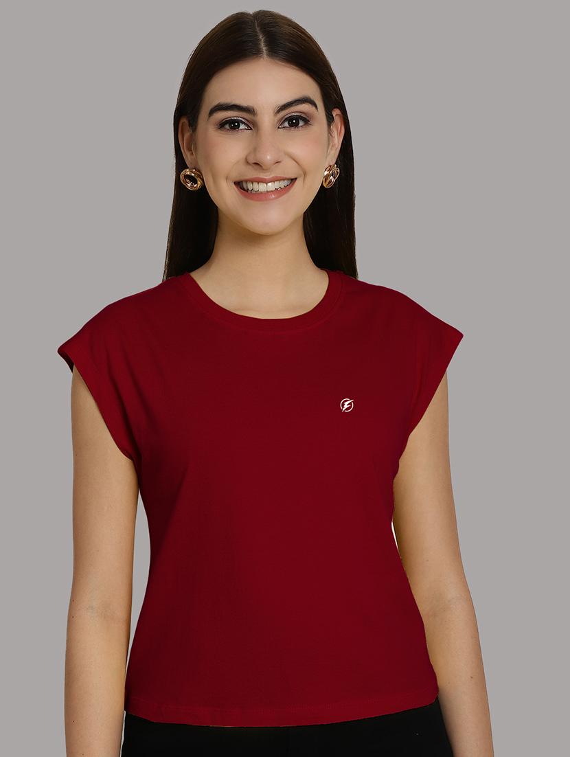 women's plain round neck t-shirt - 20458342 - Zoom Image - 0