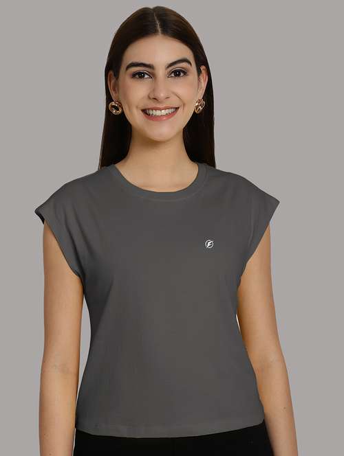 women's plain round neck t-shirt - 20458350 - Standard Image - 0