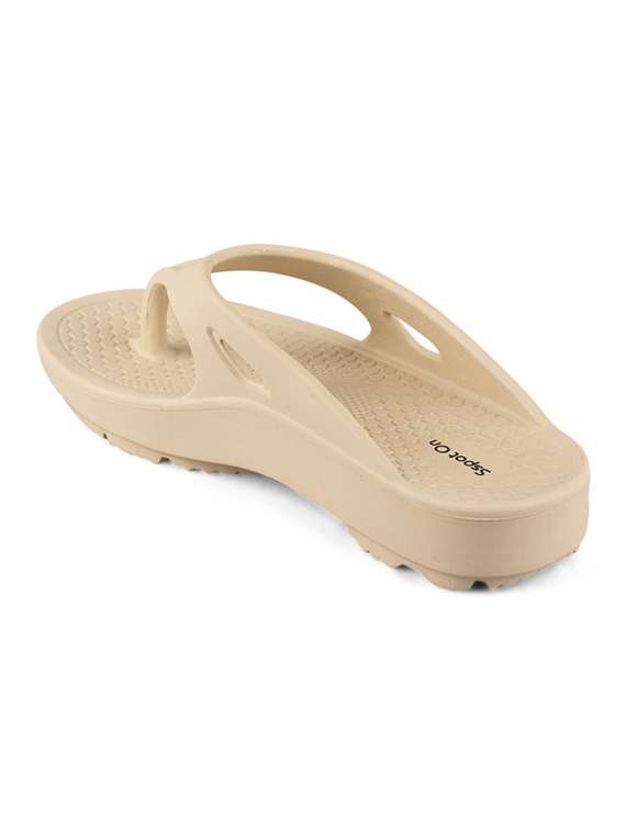 men solid beige toe separator flip flop - 20458641 -  Standard Image - 2