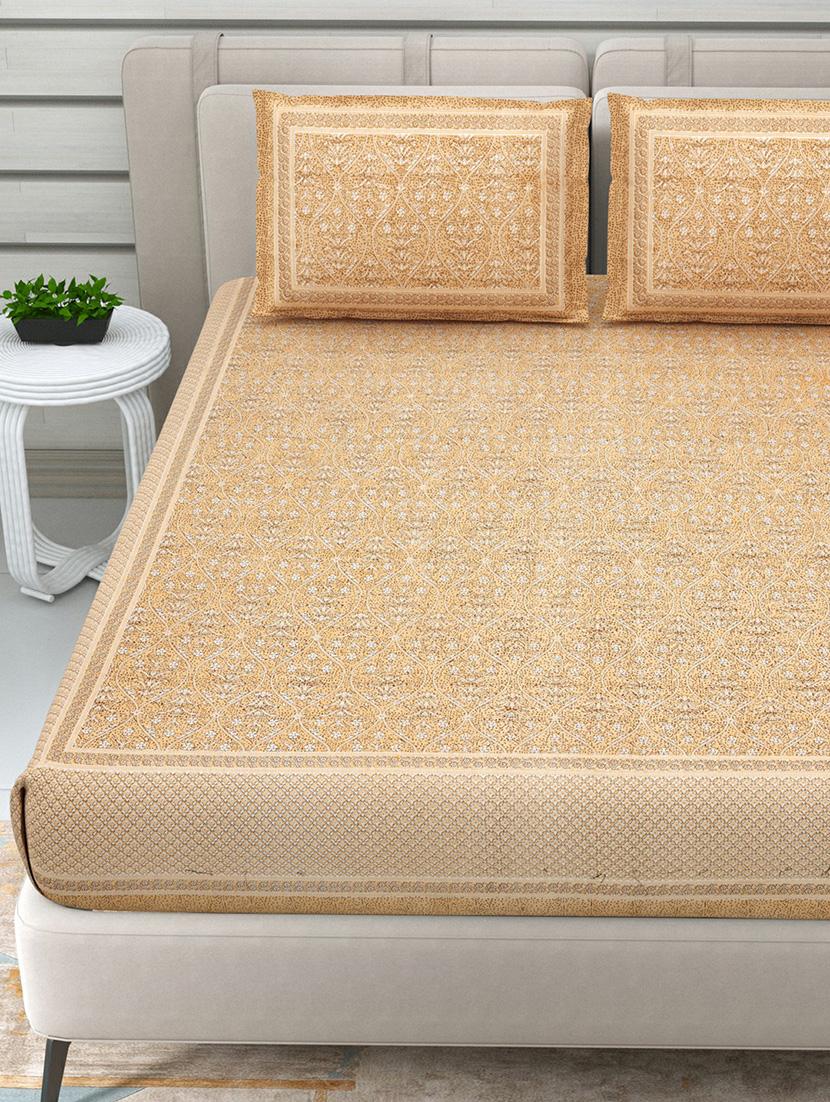 jaipuri hand printed double bedsheet with two pillow covers - 20458740 - Standard Image - 2