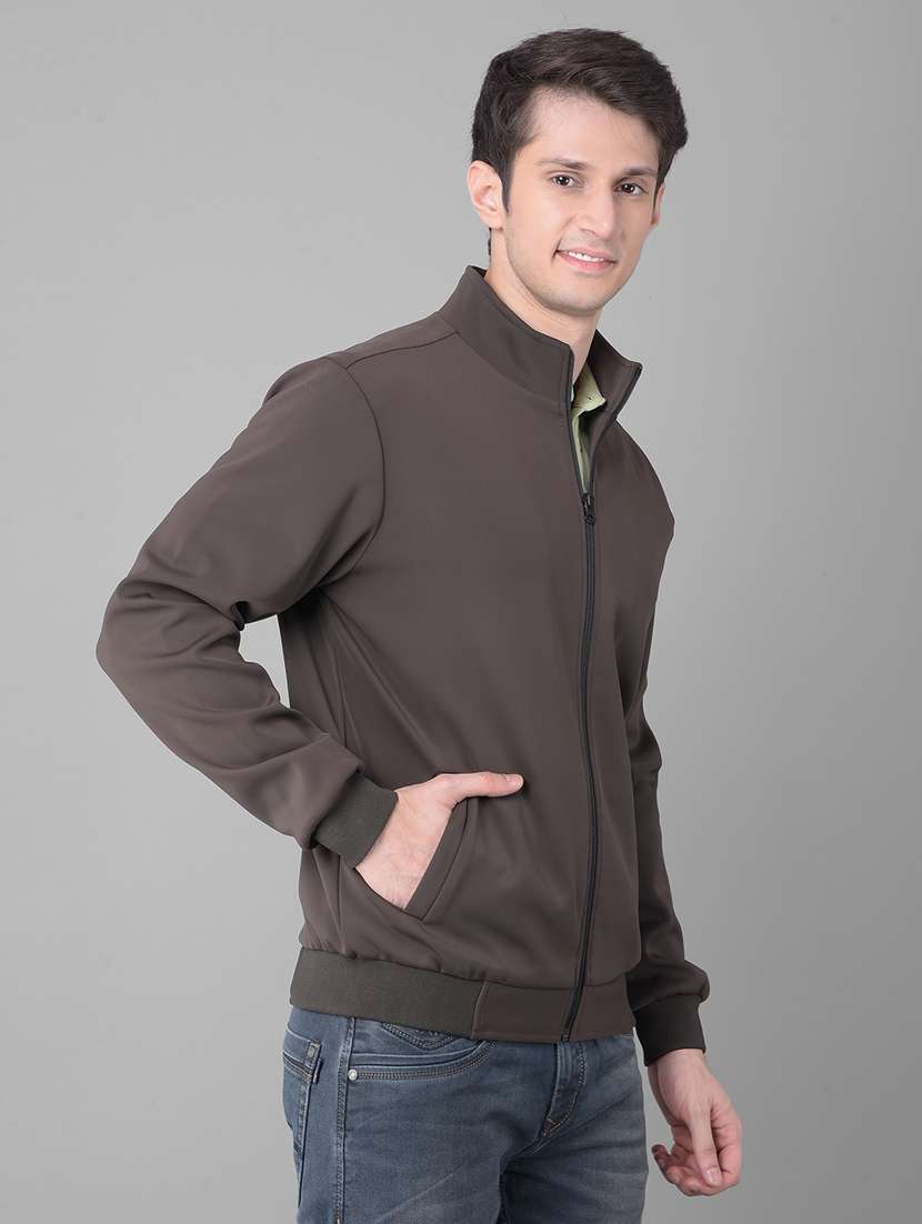 men brown nylon casual jacket - 20459453 -  Standard Image - 2