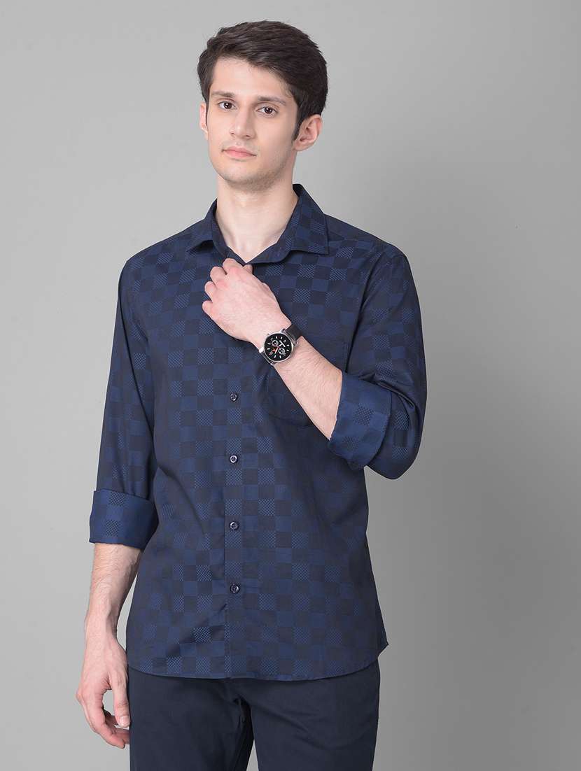slim fit printed cotton shirt