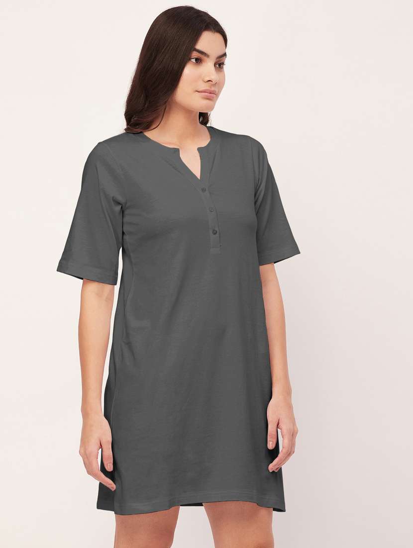 solid grey hosiery sleepshirt - 20468221 -  Standard Image - 2