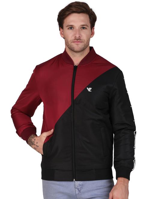 men color block multi colored polyester casual jacket - 20468290 - Standard Image - 0