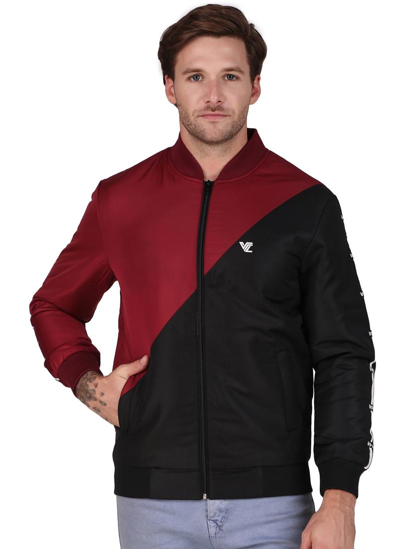 men color block multi colored polyester casual jacket - 20468290 - Zoom Image - 0