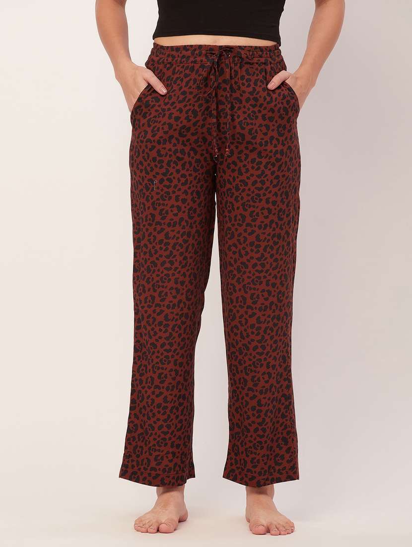 rust animal print pajama