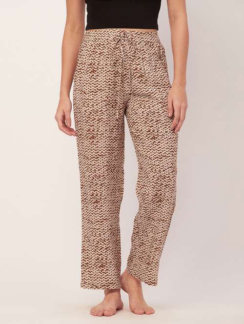 bronze and beige printed pajama - 20468749 -  Standard Image - 0