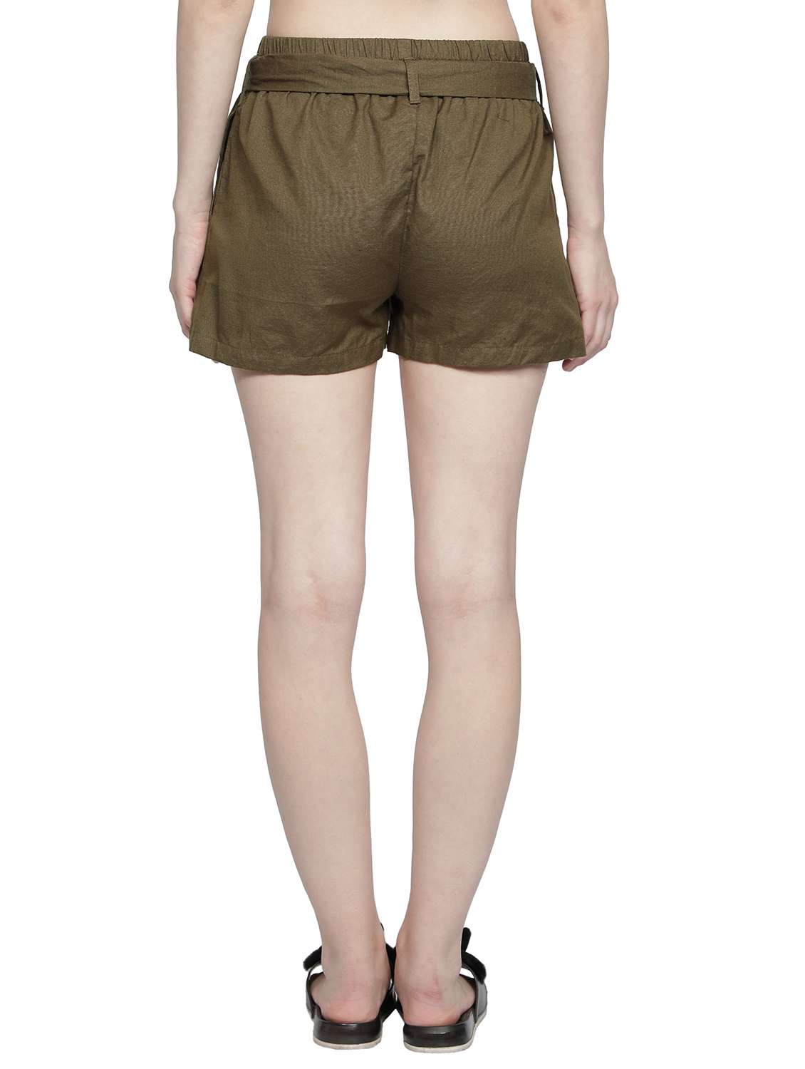 women olive front tie tailored short - 20468872 -  Standard Image - 2