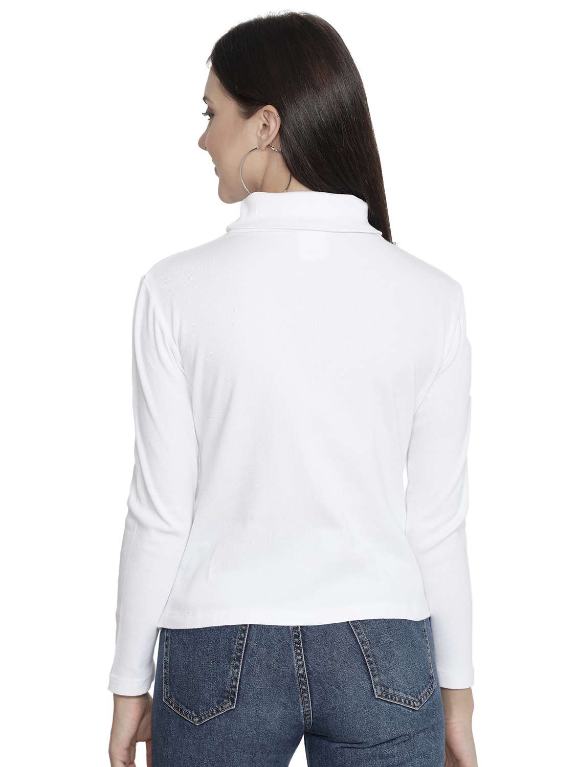 women white turtle neck pullover - 20469006 - Standard Image - 2