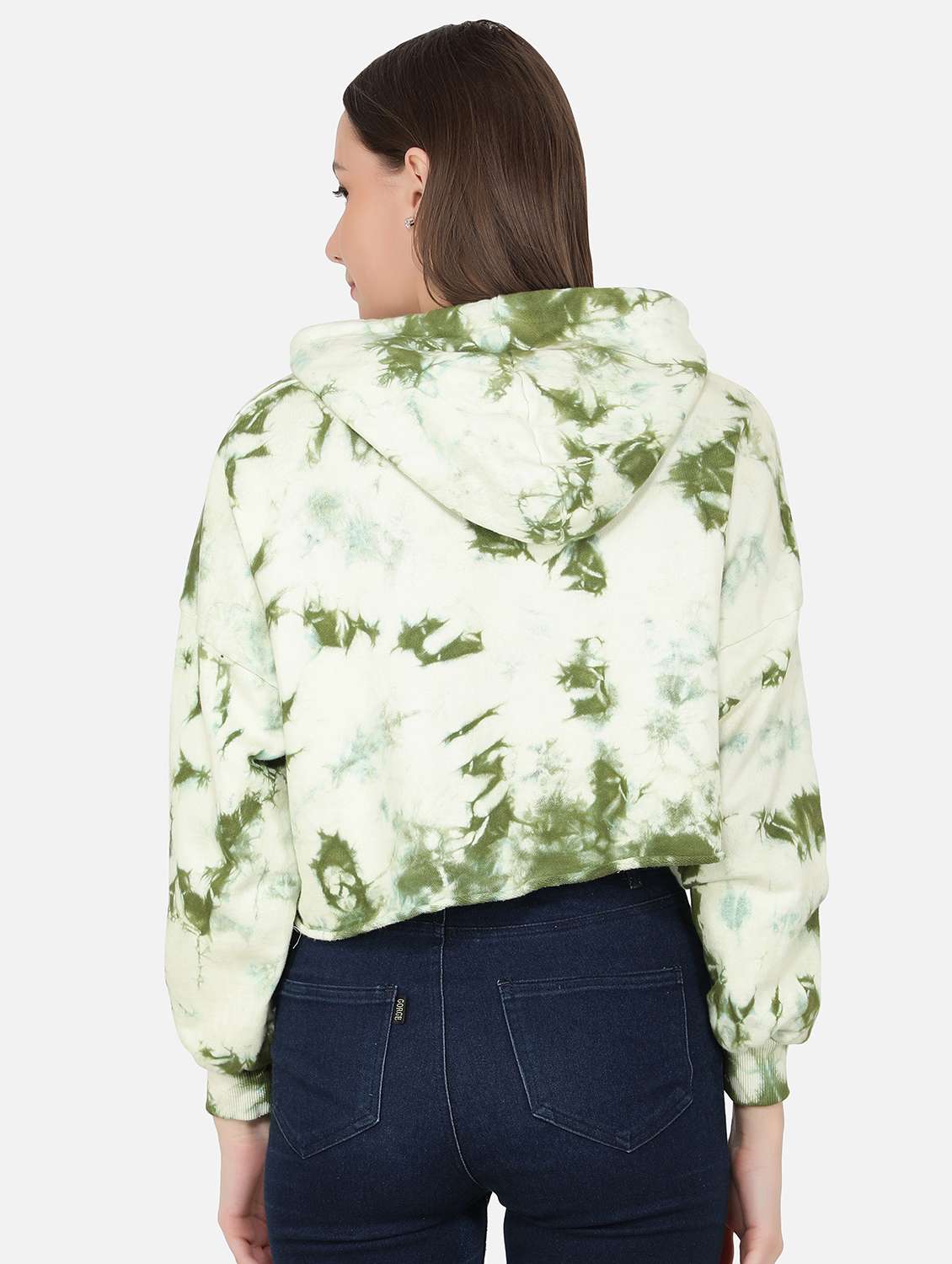 green tie & dye cropped sweatshirt - 20469036 - Standard Image - 2