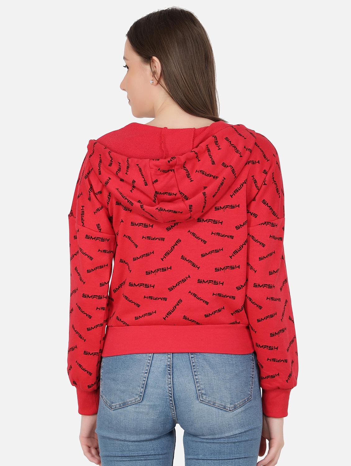 red typography cropped sweatshirt - 20469038 - Standard Image - 2