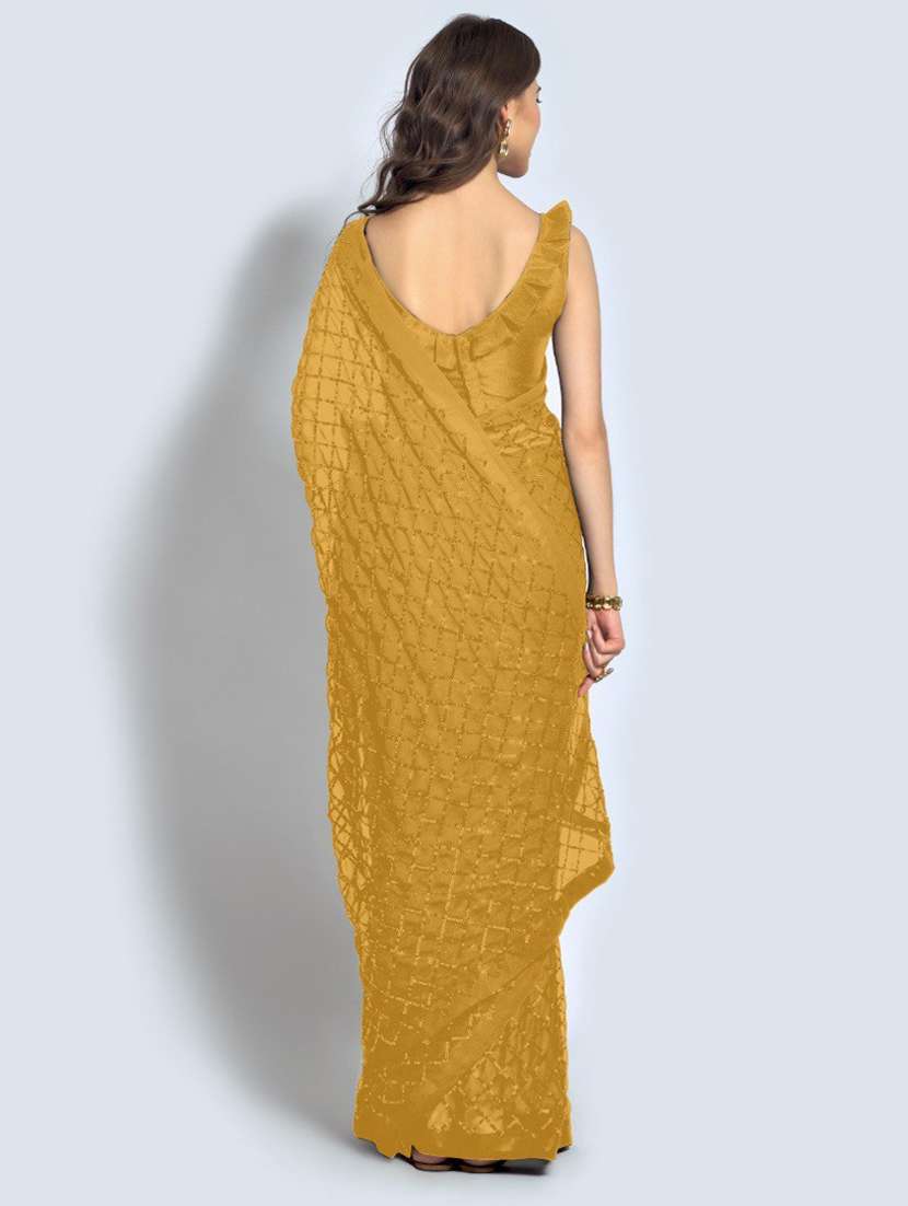 yellow embellished saree - 20469392 - Standard Image - 2