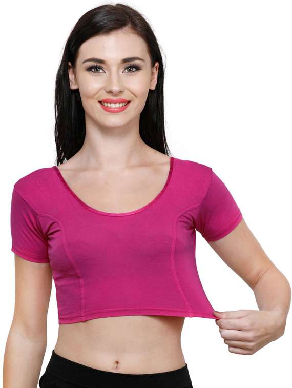women pink solid stitched blouse - 20469663 - Standard Image - 2