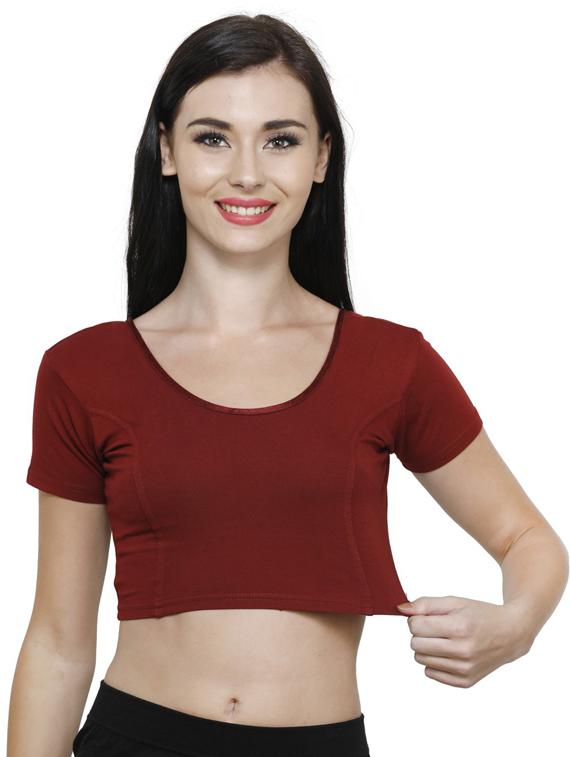 women maroon solid stitched blouse - 20469666 - Standard Image - 2