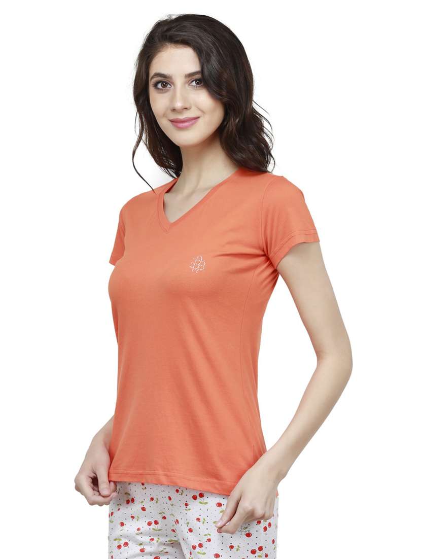women's plain v neck t-shirt - 20469716 - Standard Image - 2