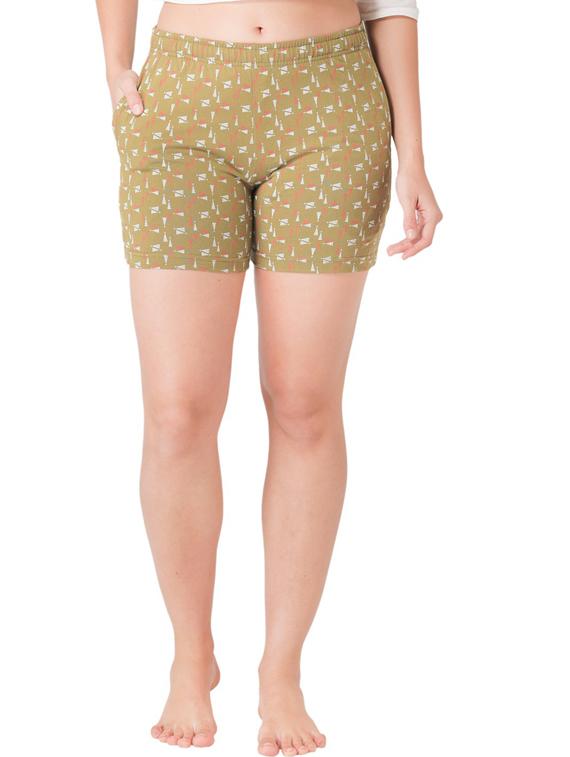olive printed regular fit short - 20469846 - Zoom Image - 0