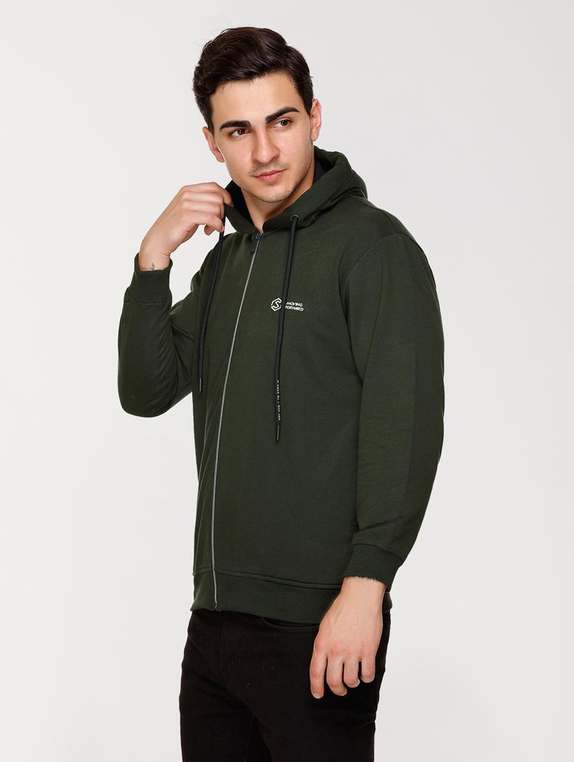 men solid long sleeve hooded sweatshirt - 20469914 - Standard Image - 2