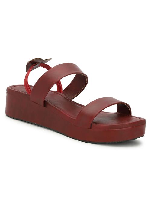 women's maroon platforms sandal - 20470430 -  Standard Image - 0