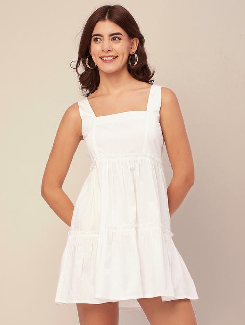 white white solid tiered dress - 20473204 - Standard Image - 0
