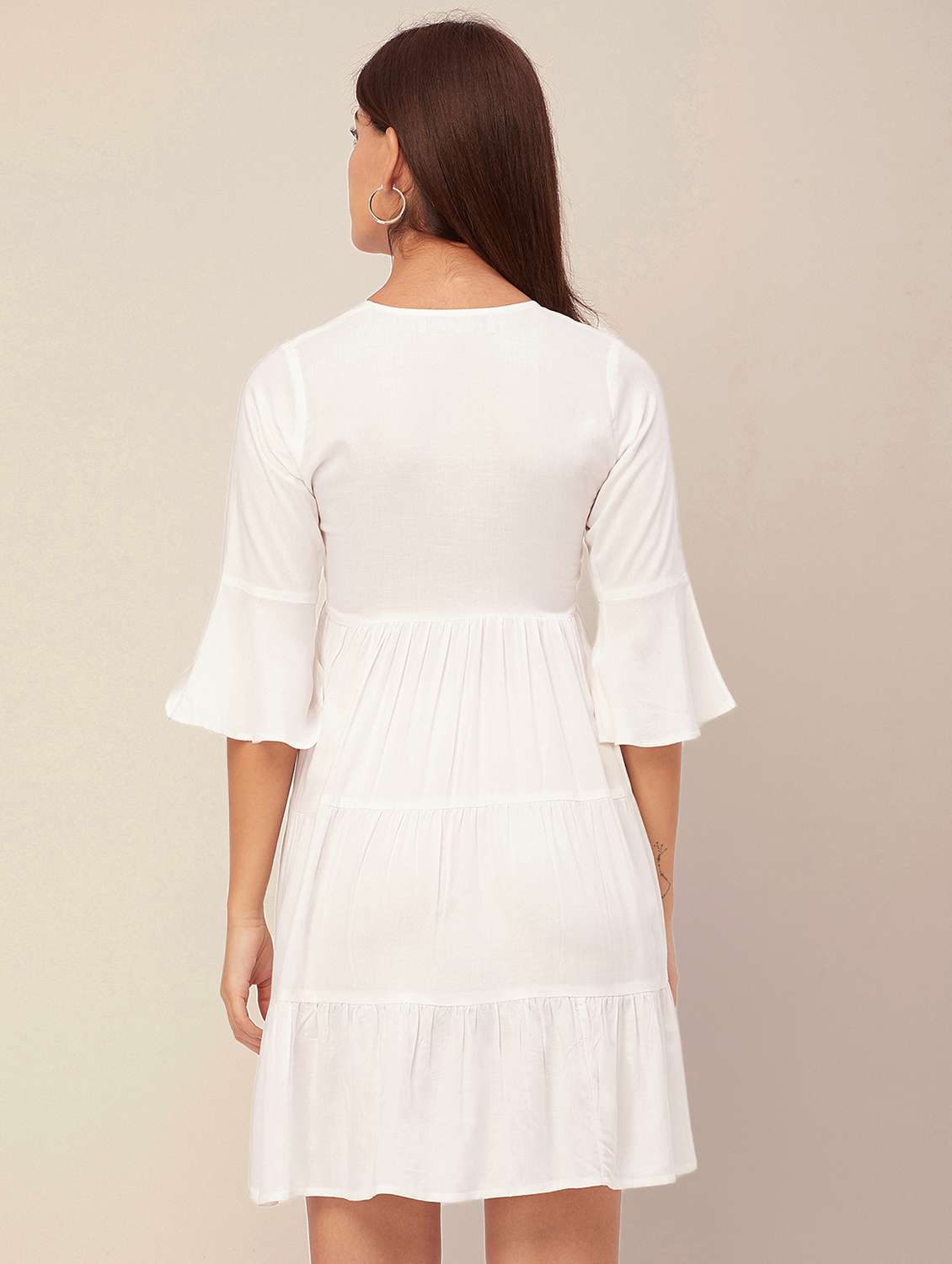 white solid tiered dress - 20473248 -  Standard Image - 2