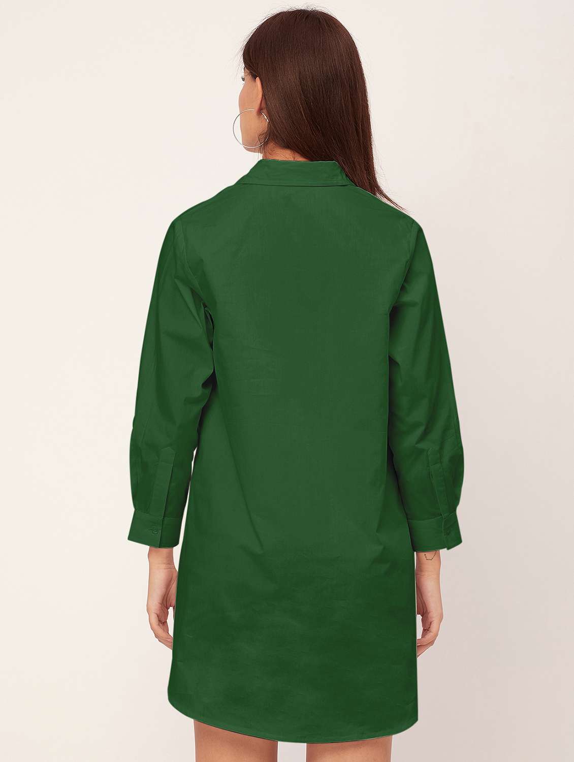 green solid shirt dress - 20473249 -  Standard Image - 2