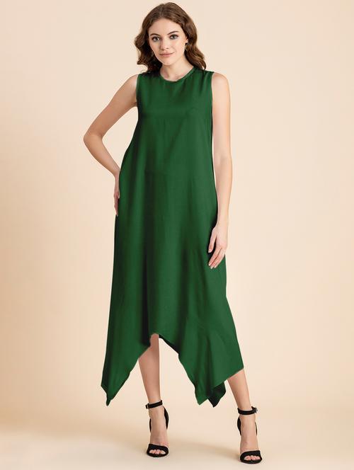 green solid asymmetric dress - 20473260 - Standard Image - 0