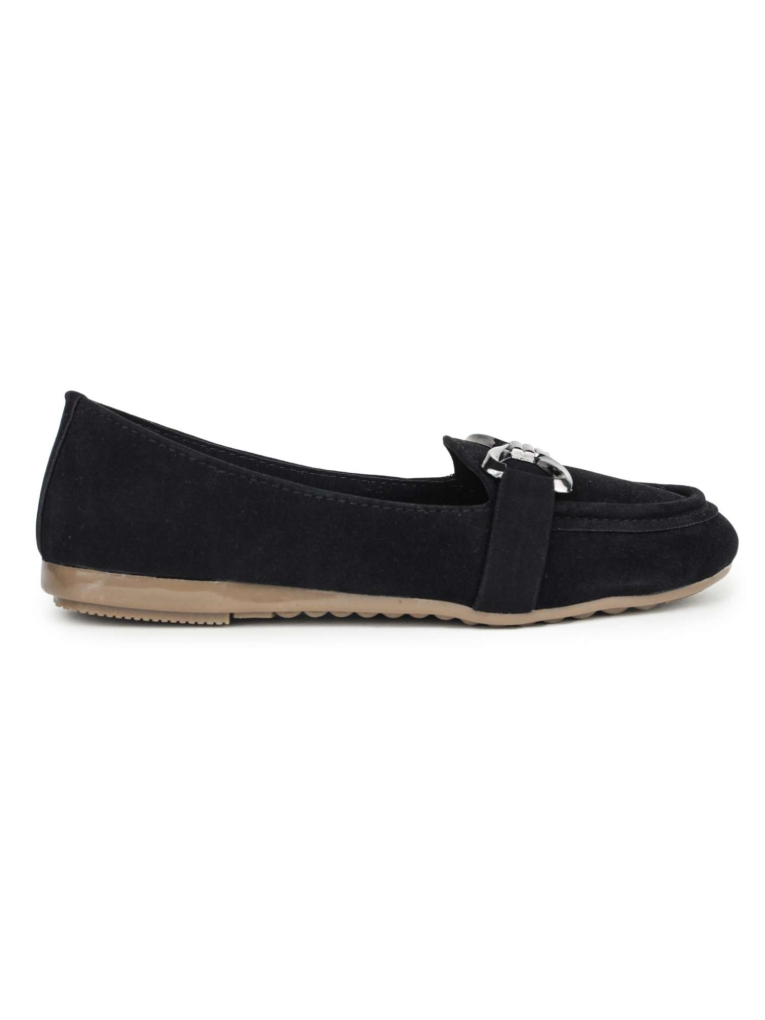 women solid black slip on ballerina - 20473972 -  Standard Image - 2