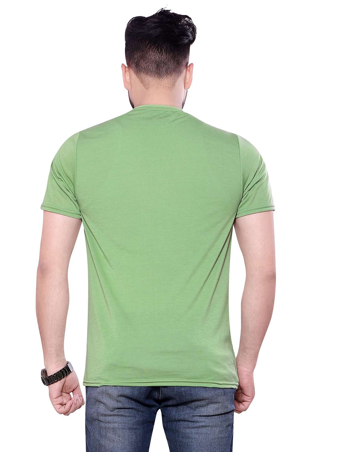 men green cotton regular t-shirt - 20474106 - Standard Image - 2
