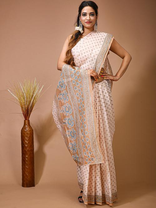 women's floral off white colored saree with blouse - 20474317 - Standard Image - 0