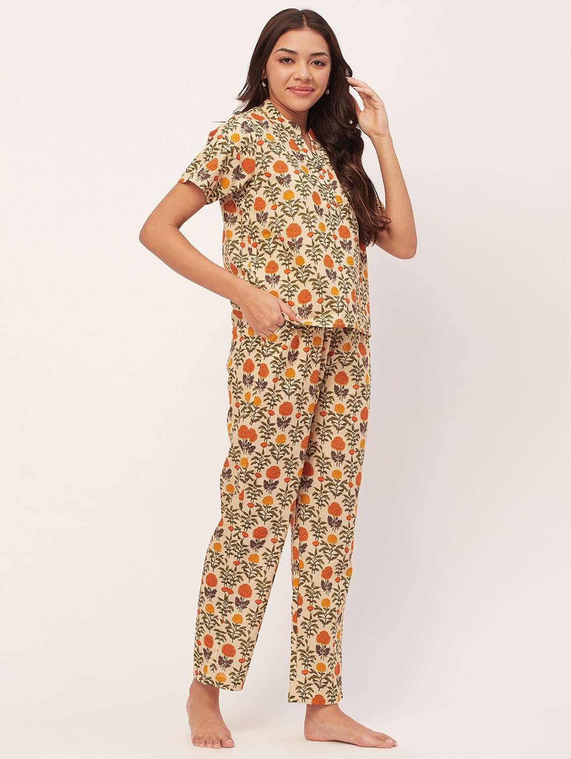 lemon sherbet floral pyjama nightwear set - 20475914 -  Standard Image - 2