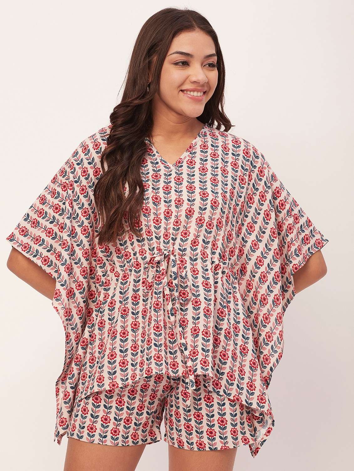 pink floral shorts nightwear set