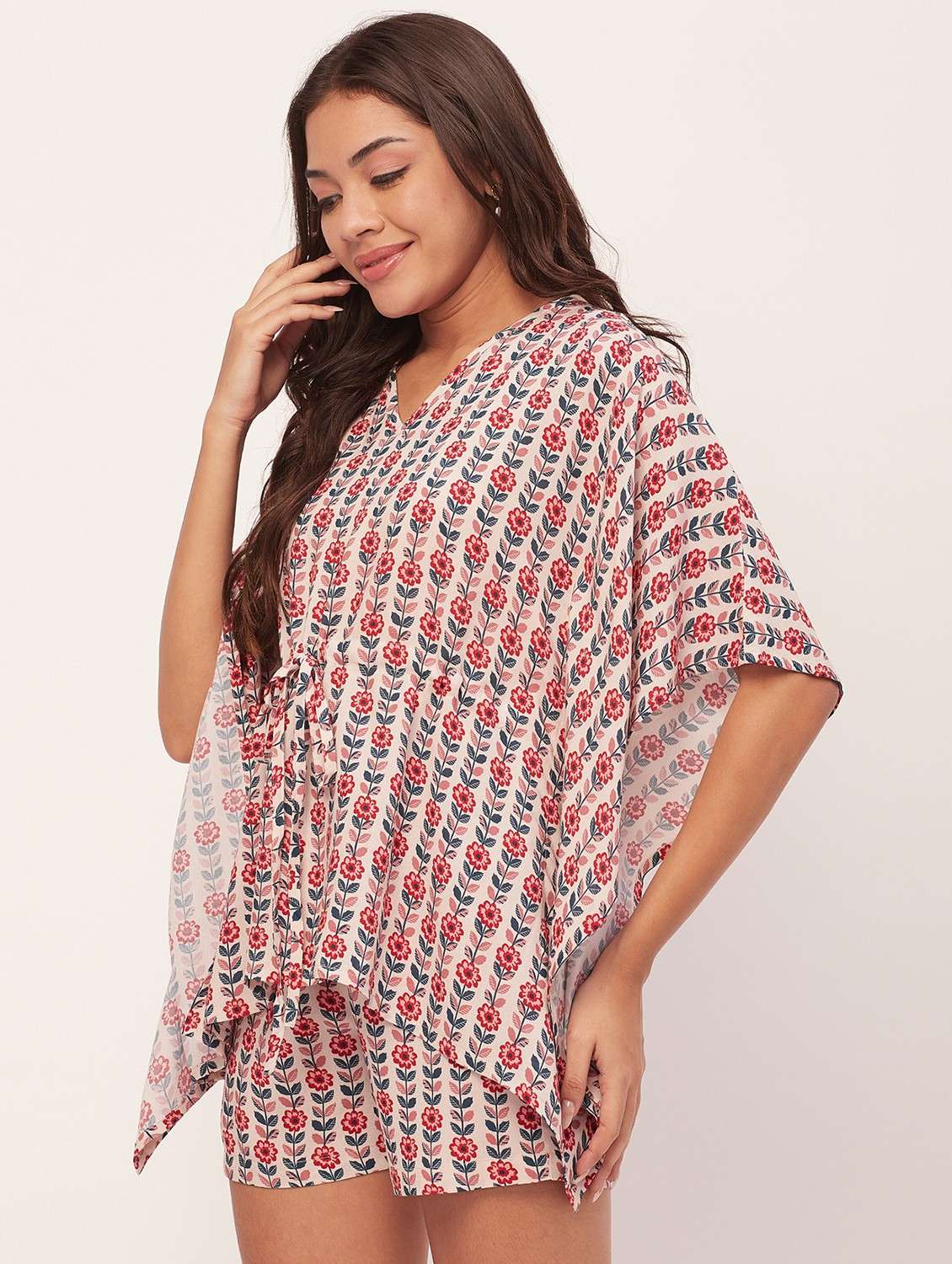 pink floral shorts nightwear set - 20475928 -  Standard Image - 2