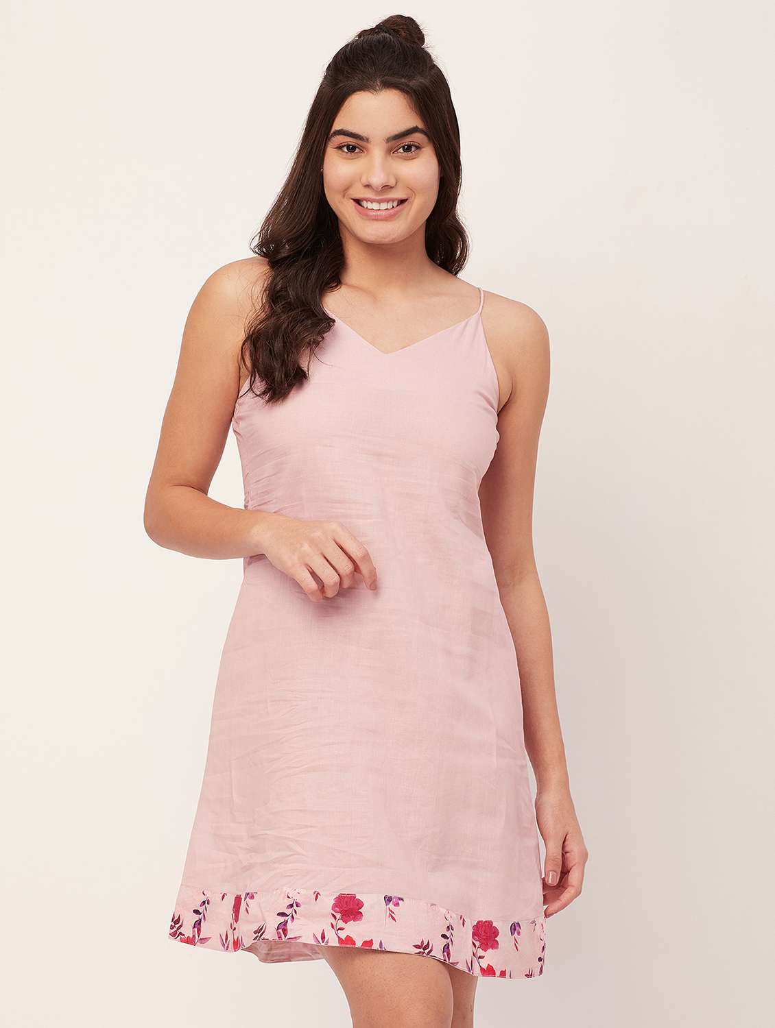 pink floral print sleepshirt with shrug - 20476007 -  Standard Image - 2