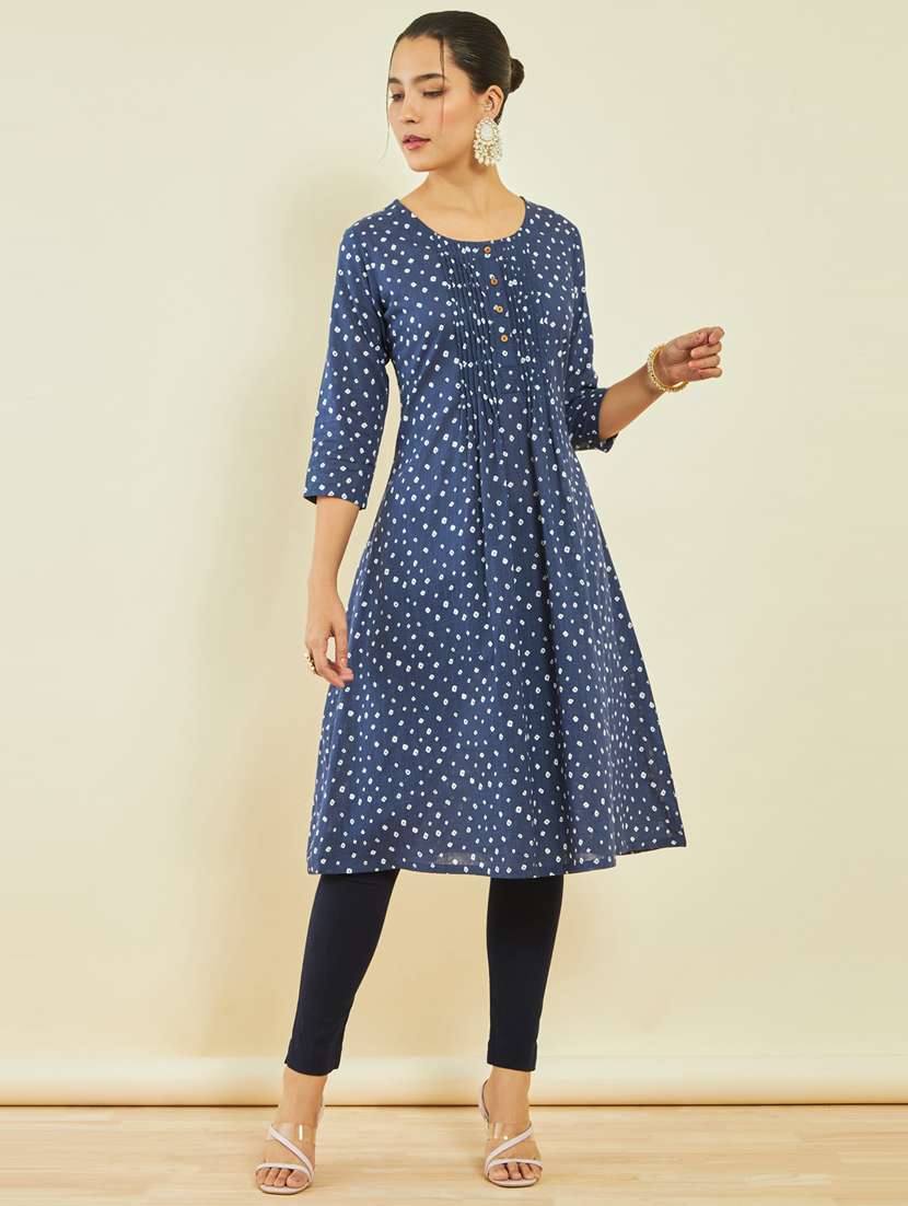 women bandhani printed a-line kurta - 20476021 -  Standard Image - 2