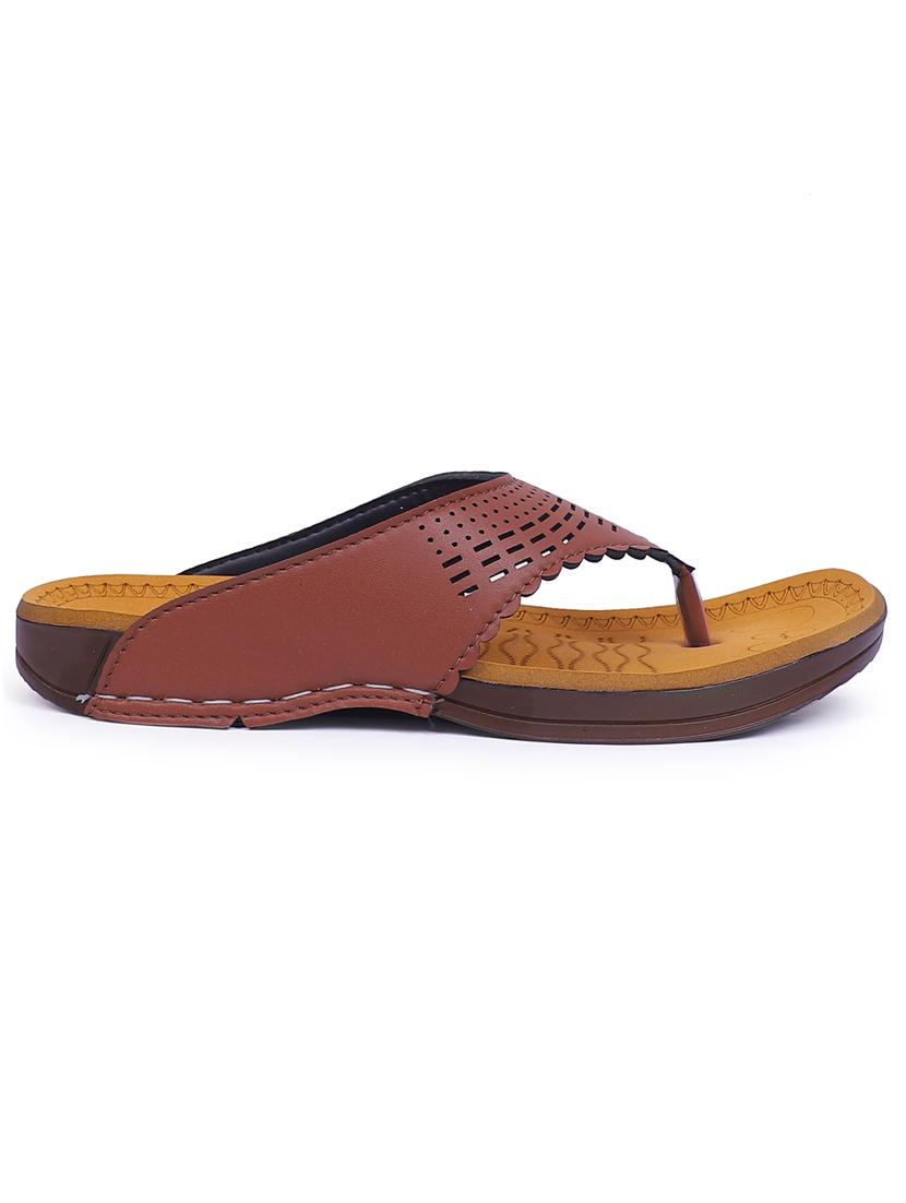 women brown cut work flats - 20476187 - Standard Image - 2