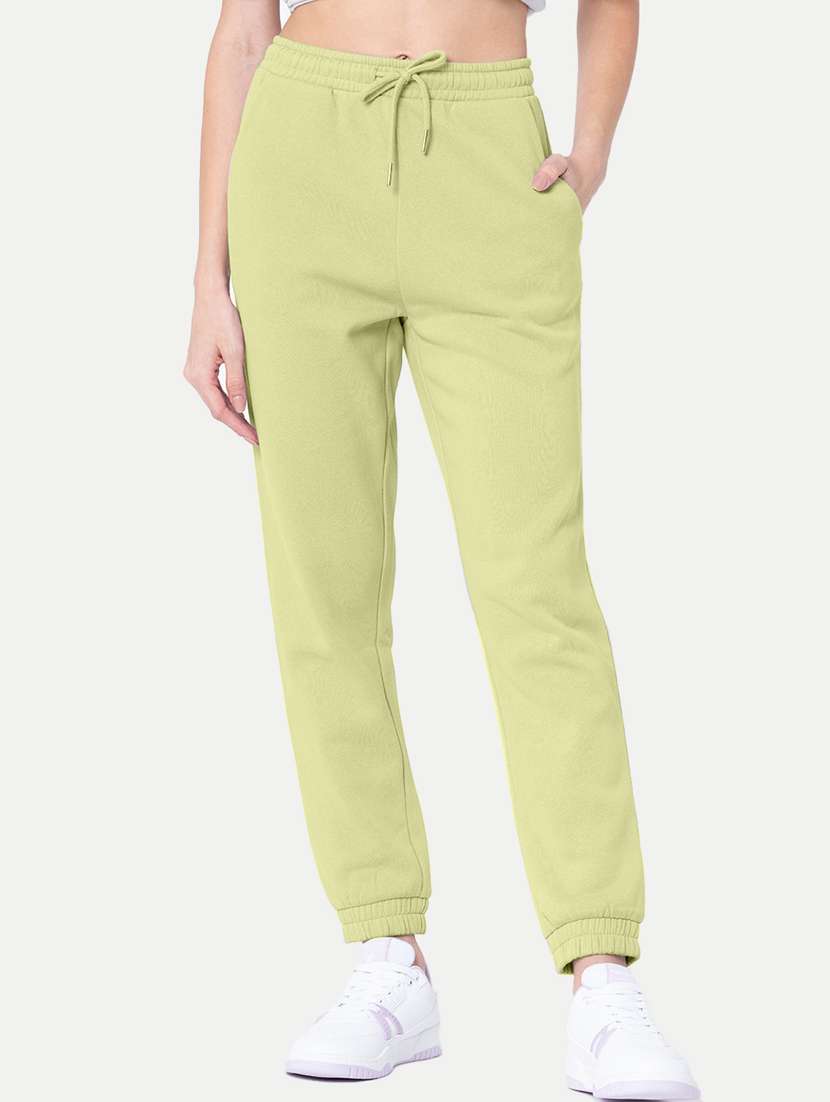 women light green polyester jogger